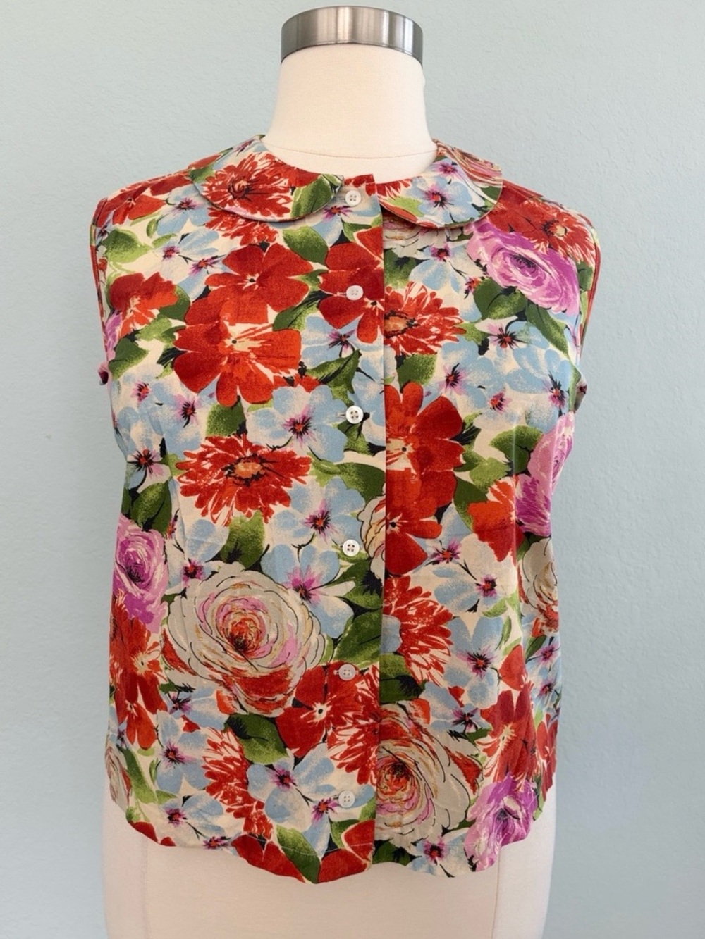 Frances Valentine Floral Print Sleeveless Top NWT